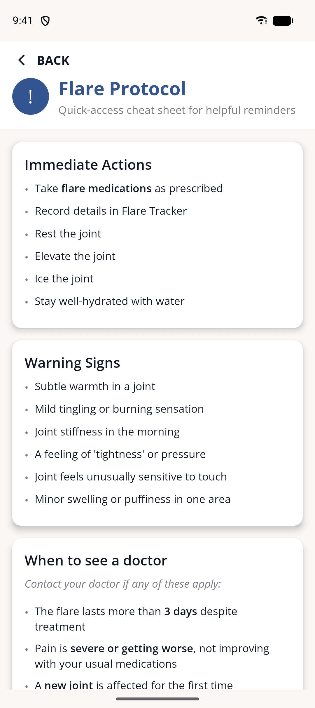 Flarebreak Flare Protocol: immediate actions, warning signs, and when to see a doctor